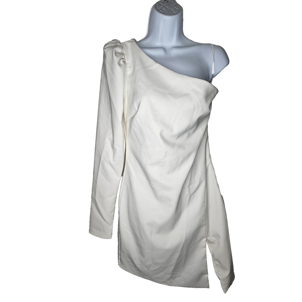 Michael Costello x REVOLVE Ava One Shoulder White Dress Size M White party dress